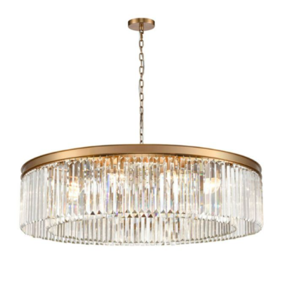 Website - 12 Light Crystal and Brushed Brass Chandelier Website - 12 Light Crystal and Brushed Brass Chandelier