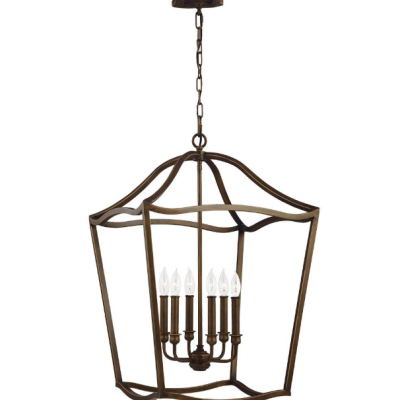 Website - 6 Light Painted Aged Brass Open Lantern Website - 6 Light Painted Aged Brass Open Lantern